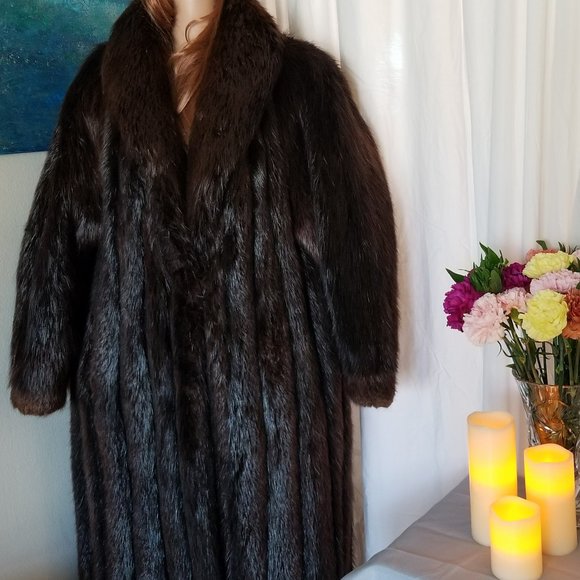 Carson Pirie Scott Jackets & Coats Muskrat Long Fur Vintage Coat